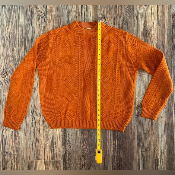 Vtg College Town Of Boston Knit Orlon Acrylic Sweater No Size Tag Burnt Orange - Picture 3 of 8